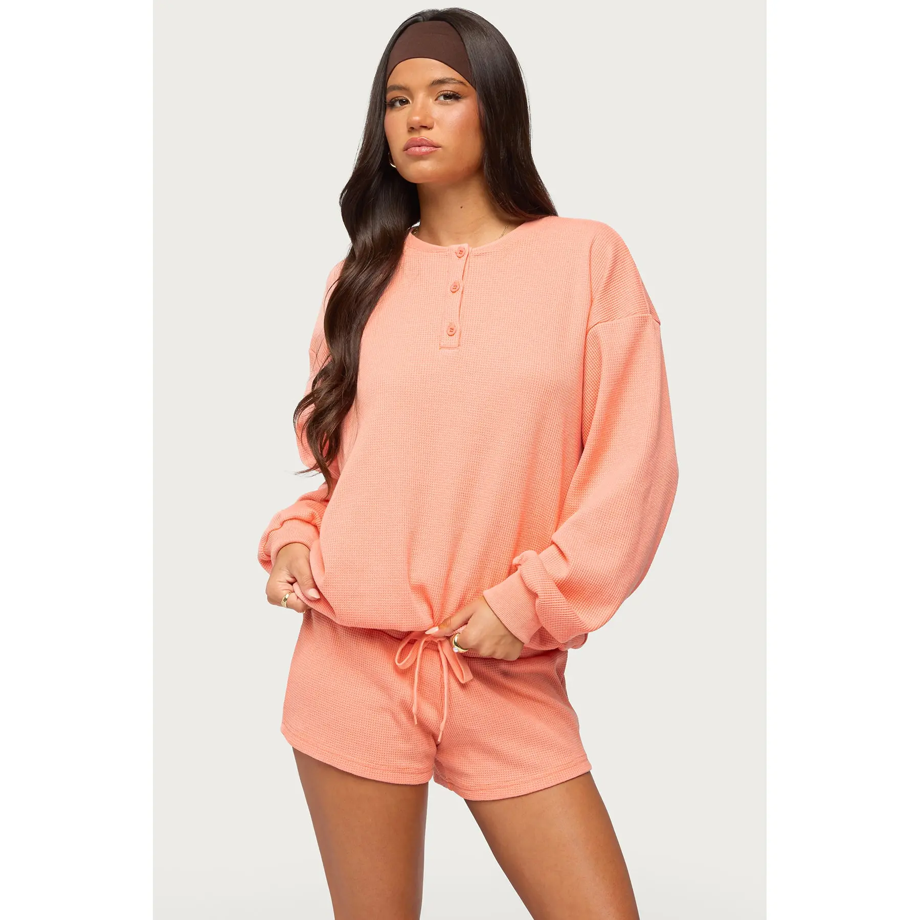 Baila Waffle Henley Top