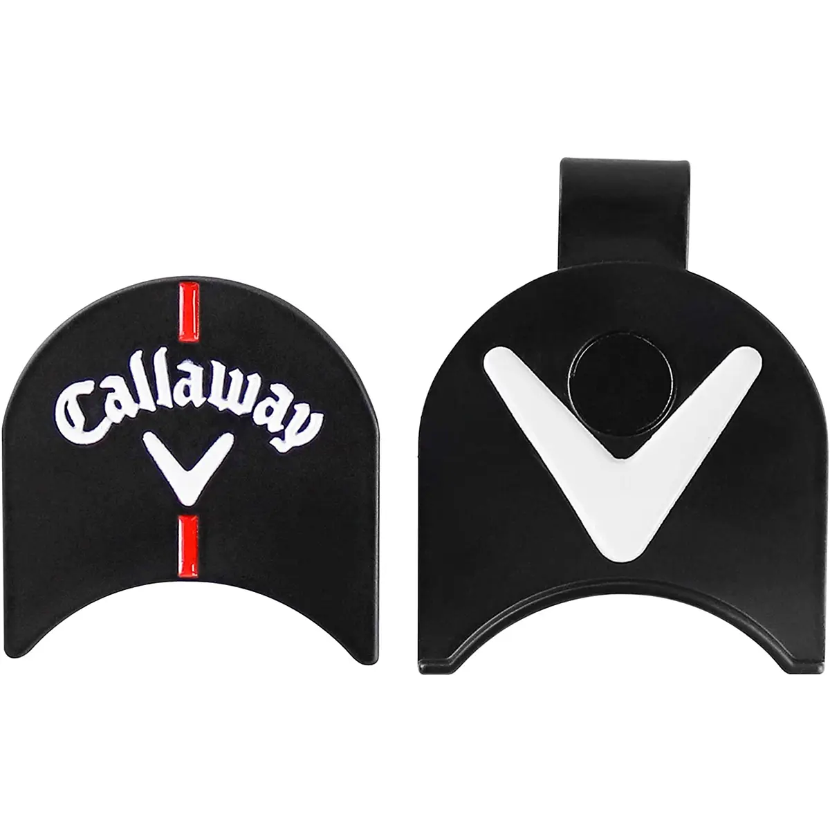 Callaway Zinc Alloy Golf Ball Marker with Magnetic Hat Clip - Durable, Lightweight, Curved Concave Shape, Putt Alignment Aid