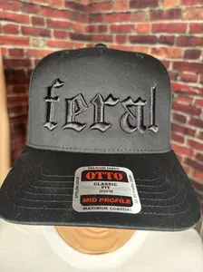 Feral 3D Embroidered Snapback Hat Adjustable