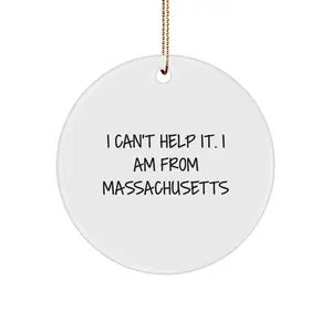 Funny Massachusetts Gifts from Friends and Family - I'm from Mass Circle Ornament, Christmas Unique Decorations