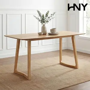 HNY 63'' Rectangular Wooden Dining Table, Farmhouse Kitchen Table for 4 to 6, Modern Dinner Table for Breakfast/Dining Room/Restaurant/Living Room