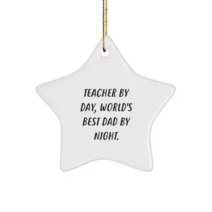 Funny Teacher Star Ornament Gifts from Dad to Teacher for Christmas Unique Ornaments