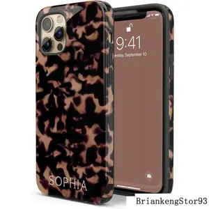 Custom Name Tortoise Shell Case, Animal Print Personalized Tort Case, Compatible with iPhone 17 16 Plus, 15 Pro Max, 14, 13 Mini, 12, 11, X/XS Max, ‎     XR, 7/8 ‎      .8.R93