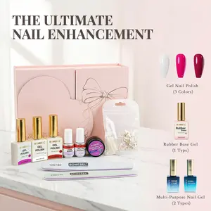 Nail Kit | 3 Viral Gel Nail Shades + 9 FREE Extras (UV Lamp, Base Coat, Top Coat, Nail File & More) | Luxury Gift Box | Salon Nails at Home for Beginners!