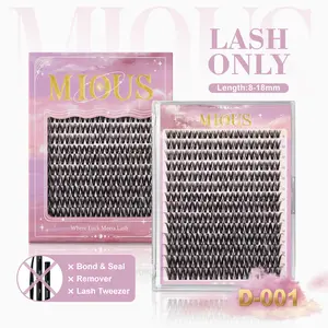Mious [New D-001 Box] DIY Lash Clusters Volume Lash Waterproof Long-Lasting Eyelashes Volume Lash with Eyelash Glue Beginner-Friendly Individual Lashes Makeup for Girls Cosmetic Lash Clusters