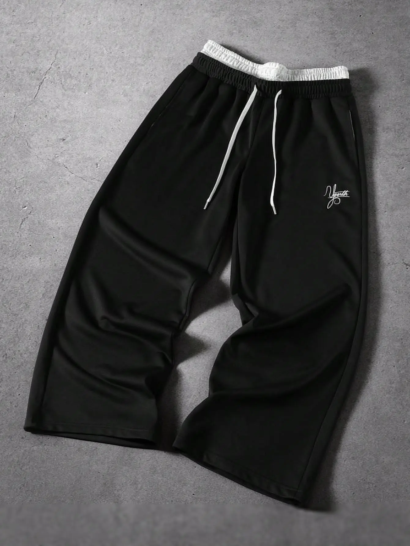 Double-Layer Waistband Pants, Soft, Smooth, Flowy Casual Pants, Wear-Resistant Lightweight Casual Sports Pants, Streetwear Minimalist Style with Durable, Abrasion-Resistant Stretch Fabric Stylish Menswear