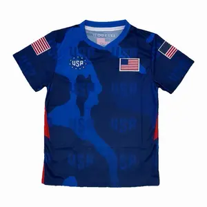 United State Soccer Jersey Blue color  Design with Stars and Stripes for Fans of Both Teams