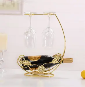 European-style creative wine rack, home decor, inverted wine glass holder, household wine rack, display stand.