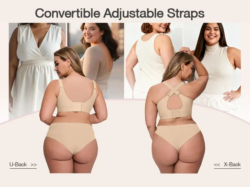 OEAK Jelly Bras Women Seamless Lift Bra Wireless Push Up No Underwire Full Coverage Plus Bras Comfort Supportive Sports T-Shirt Bra