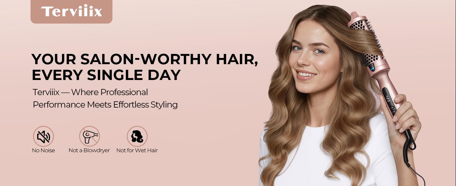 Terviiix Ionic Thermal Brush Get Voluminous Hair Styling, Adjustable Temperature, Negatives Ions Terviiix Ionic Thermal Brush Get Voluminous Hair Styling, Adjustable Temperature, Negatives Ions