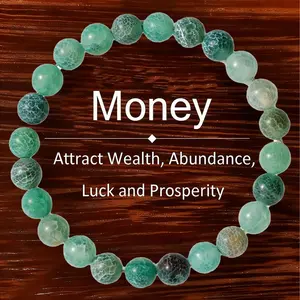 1pc Aventurine Money Attraction aesthetic Bracelet – Green Aventurine & Tiger Eye Prosperity Amulet, Natural Crystal Wealth & Abundance Charm for Birthday, Anniversary, Summer Vacations & Theme Parties stackable Christmas Gift