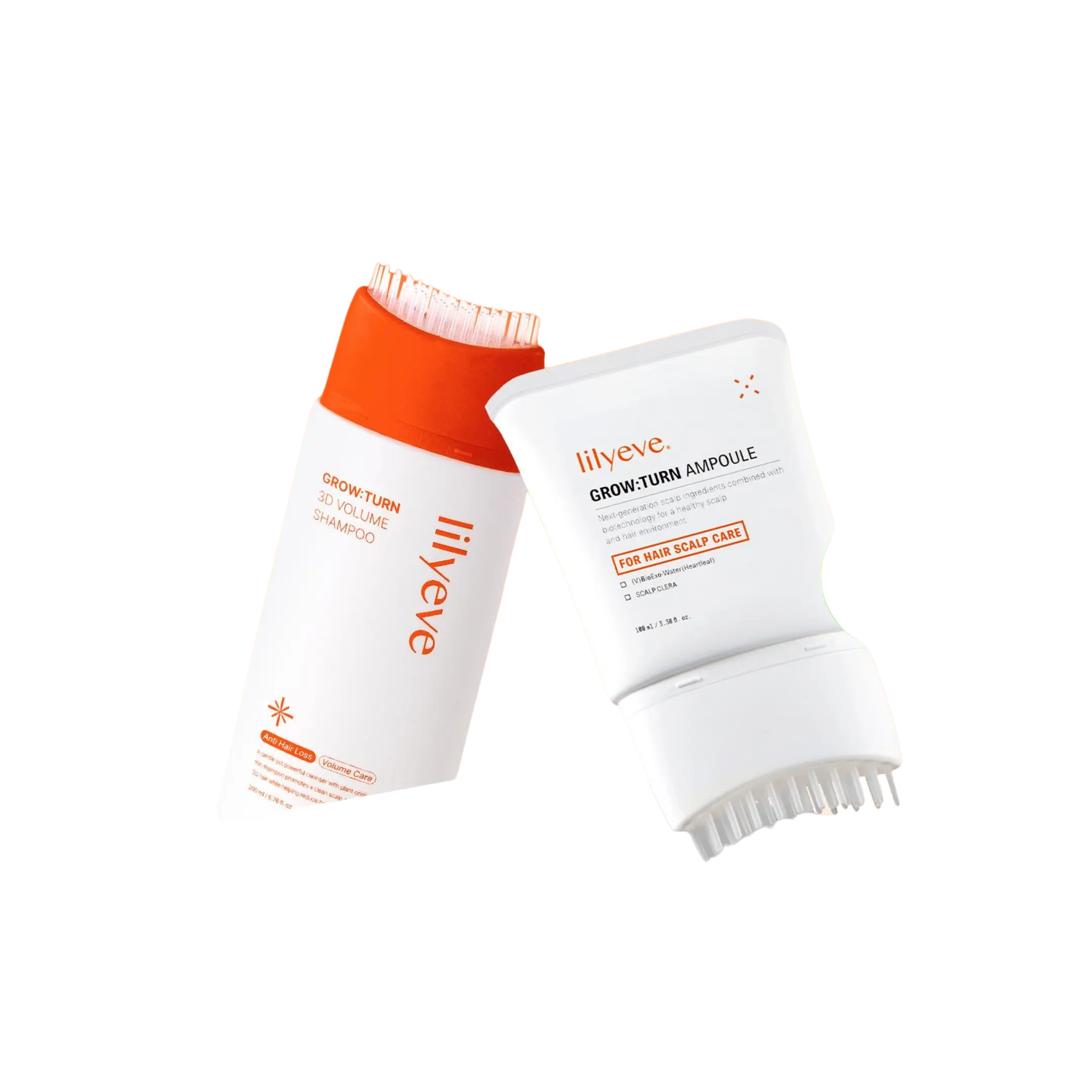 [LILYEVE] GROWTURN Hair Growth Duo | Hair Growth Serum with Built-In Brush & 3D Volume Brush Shampoo Set, Scalp Massager, Korean Hair Care