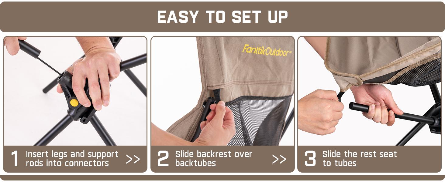 Fanttik Outdoor Zeta L8 Max Rocker Camping Chair, Multi-Angle Adjustable Camping Chair Supports 250 lbs, Portable & Lightweight, Comfort-Driven Design, High Strength Camping Chair