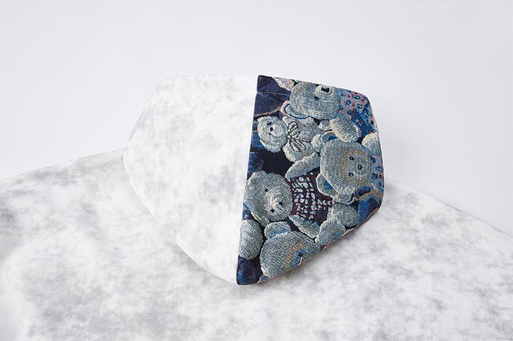 Tie-Dye Embroidered Patchwork Hoodie Men Autumn Winter Trendy Brand Design Loose Fit Jacket, Regular Style, Fleece Lined, Warm Comfortable Soft Mens Long Sleeve Top, Suitable for Casual Daily Wear Travel Outing Pullover Hoodie