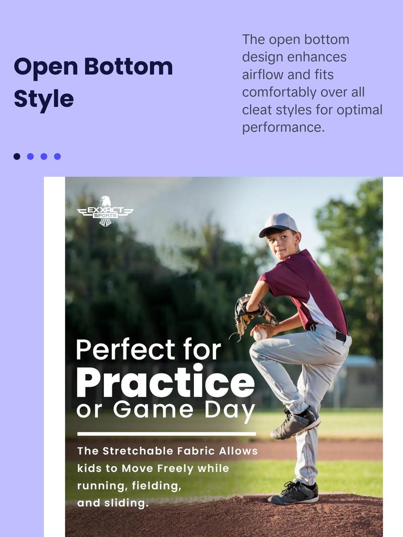 Exxact Sports Pull-Up Youth Baseball Pants with Adjustable Drawstring, Full-Length, No-Fly, Open Bottom Boys Baseball Pants (Black)