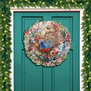 Designocracy 8611083H 24 x 18 in. Thanksgiving Turkey Wreath Holiday Thanksgiving Door Decor
