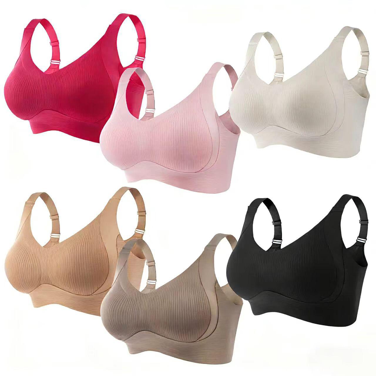 3/4/5/6 Pieces Women’s Solid Color Wireless Bra — Comfortable, Breathable, Elegant, Seamless Push-Up Bra; Women’s Underwear; Soft Underwear for All Seasons; Bras for Women