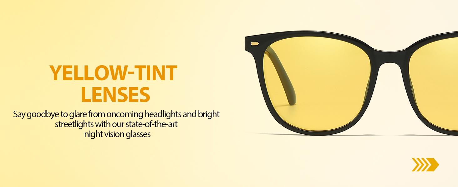 【Night Drivng Glasses】Myiaur Polarized Night Vision Glasses for Women, Anti Glare Driving Vision Glasses with Yellow Lens, UV400 Protection