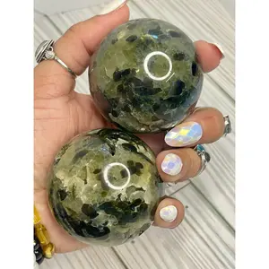 Prehnite Spheres for Declutter, Release, Deep Healing