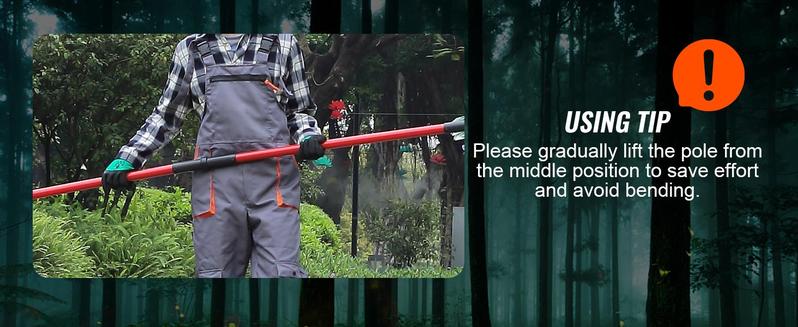 VEVOR Manual Pole Saw, TikTokShopBlackFriday, 7.3-27 ft Extendable Tree Pruner, Sharp Steel Blade High Branches Trimming, Manual Branch Trimmer with Lightweight 8 Fiberglass Handles, for Pruning Palms and Shrubs