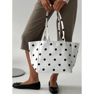 Anetta Tote Bag White Polka