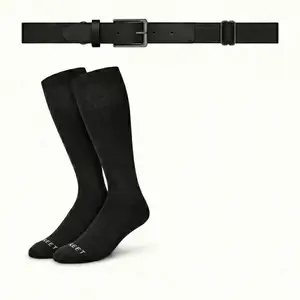 THE BASEBALL CLUB SOCK AND BELT COMBO Menswear Elastic socks knee length sock soft belt soft belt knee sports socks  sports belt baseball belt Leather Matching Set Stretch