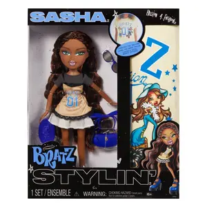 Bratz Stylin' Sasha Fashion Doll with Accessories and Customizable T-Shirt for You