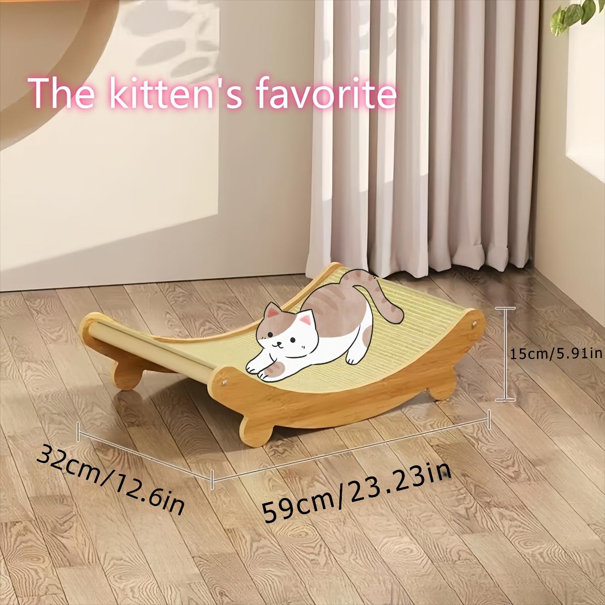 Durable Cat Scratching Post, Sisal Material, Anti-Slip Base, Pet Toy & Bed, Self-Cleaning Kitty Lounge Chair, Ideal Gift for Cats