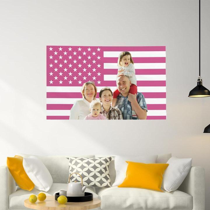 Custom Pink America Flag 40x60 inch Personalized Flags Design Your Image Funny Tapestry Poster Decoration Print