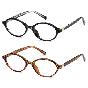 Oval Blue Light Blocking Women Men Small Computer Reading Glasses  Readers Retro Fashion Frame Vintage Eyewear PT2009