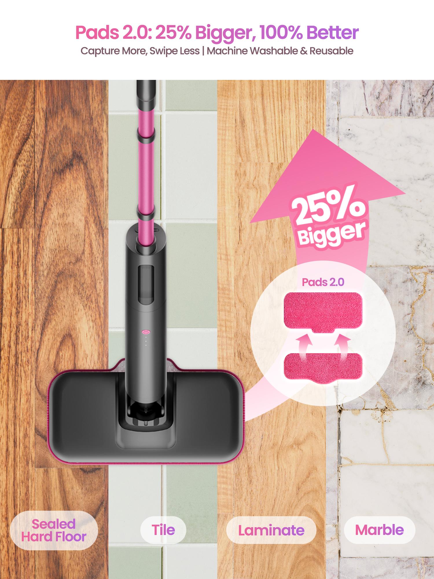 Schenley Pocket Steam Mop with Microfiber Pads & Carpet Glider for Easy Maintenance and Smooth Floor Surface Cleaning Tools Household Items