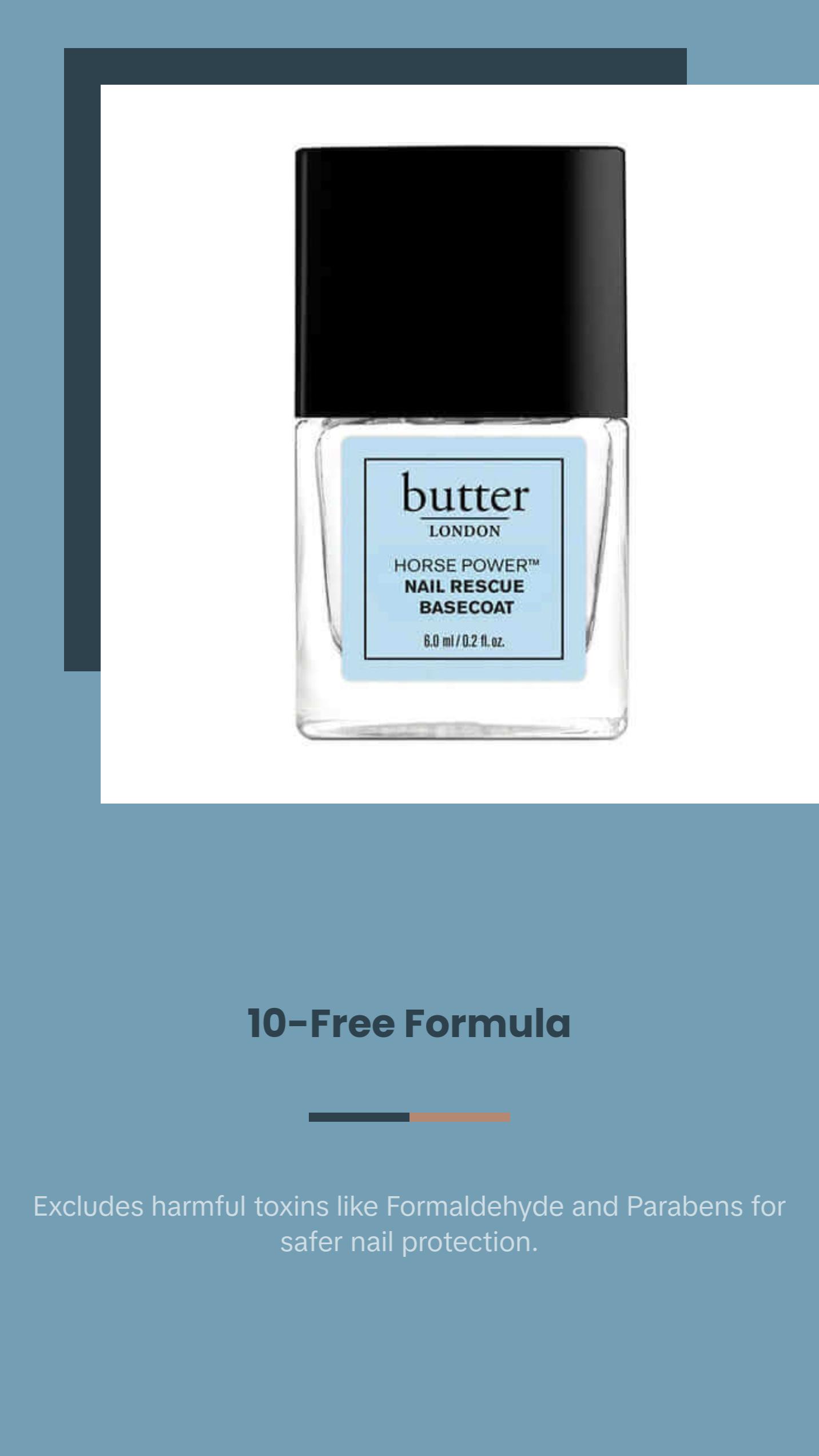 butter LONDON Horse Power Nail Rescue Basecoat 0.2 fl oz - Strengthening Treatment for Weak, Brittle Nails