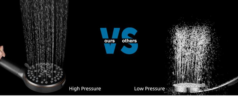 Hibbent Upgraded 13'' Shower Head Combo, High Pressure 5 Spray Rainfall Showerhead with 10 Spray Modes Handheld,All Metal Easy Reach 4-way Diverter with Pause Mode, 71'' Hose and Holder, Matte Black