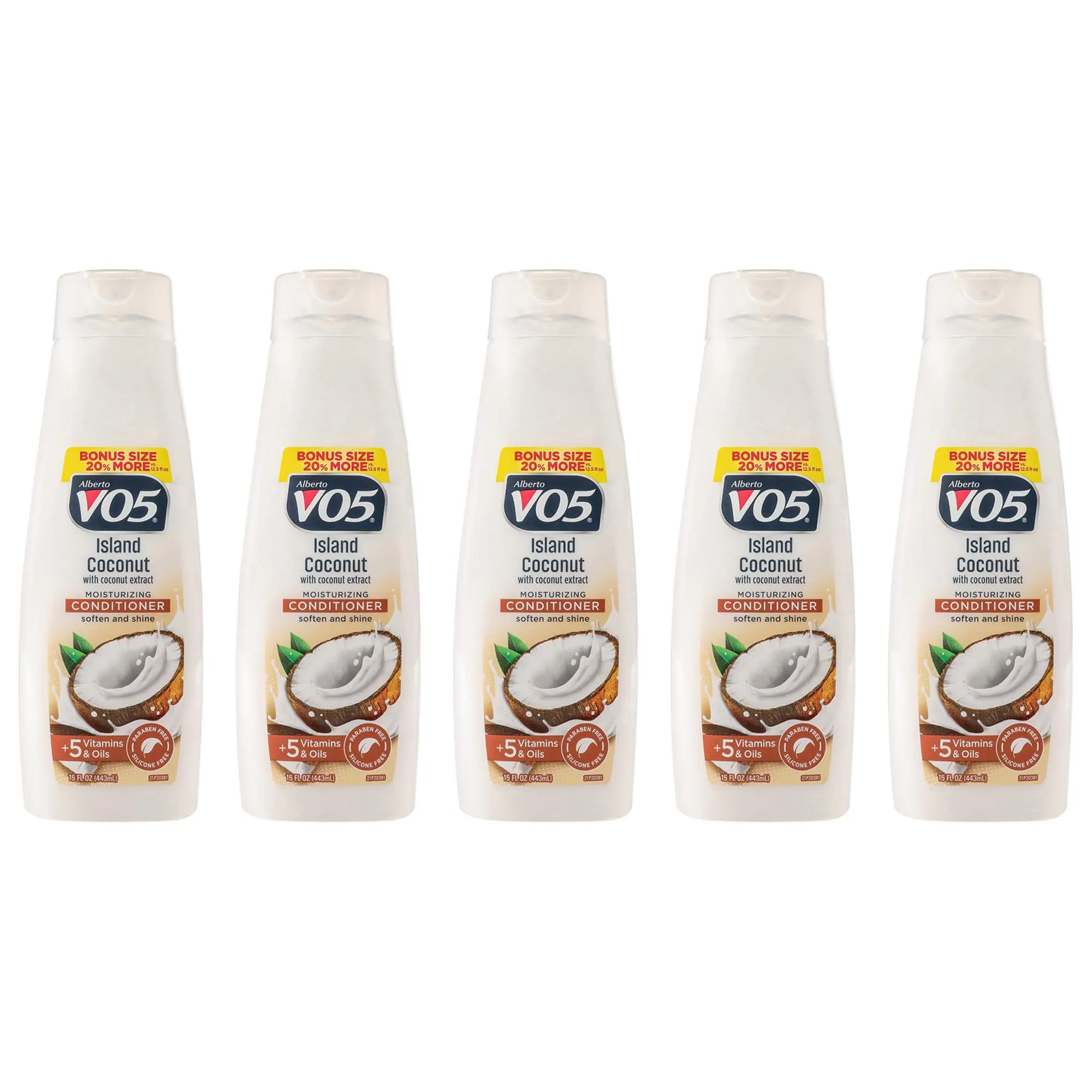 Moisturizing Island Coconut Conditioner by Alberto VO5 for Unisex - 15 oz Conditioner - Pack of 5