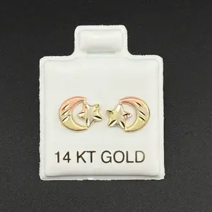 14k gold moon and stars earrings