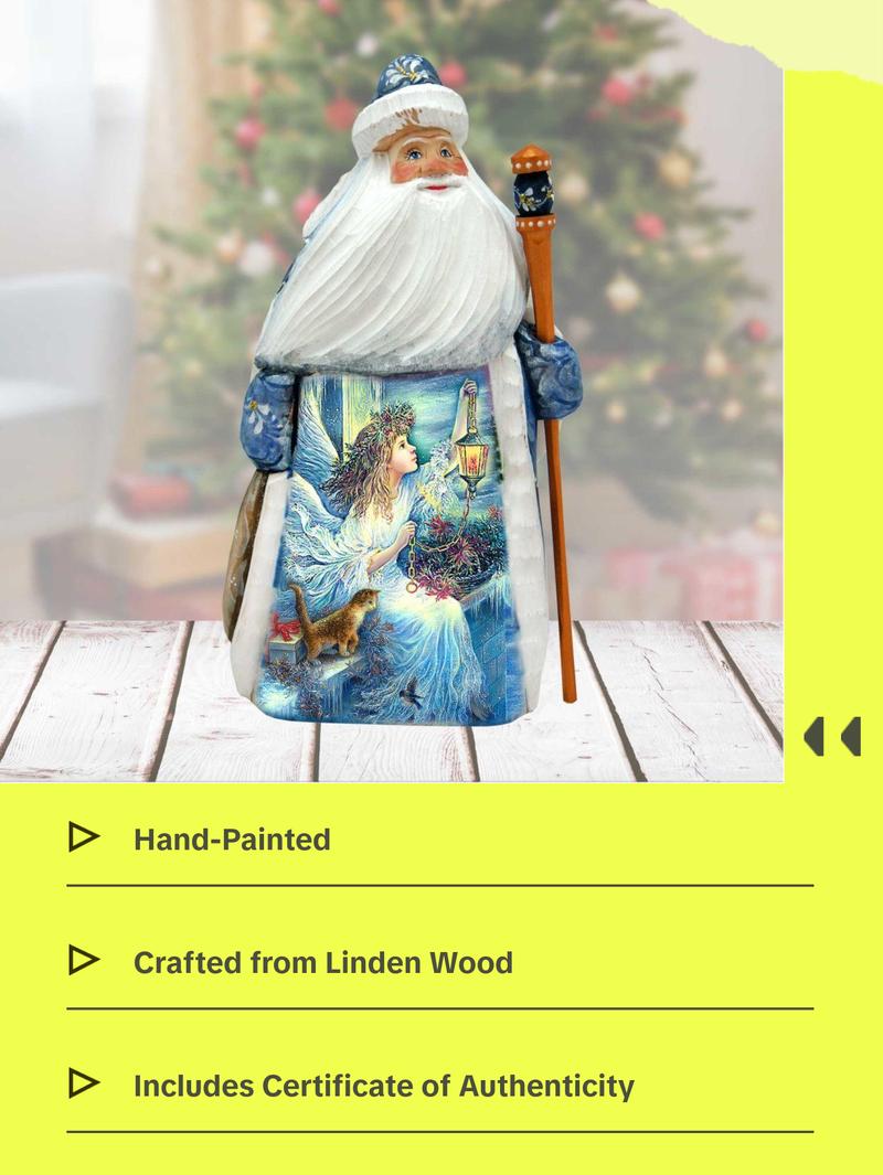 Santa Light the Way Hand-Painted WOODCARVED Masterpiece by Strelkina at G. DeBrekht - Nativity Holiday Decor - 821601 Santa Light the Way Hand-Painted WOODCARVED Masterpiece by Strelkina at G. DeBrekht - Nativity Holiday Decor - 821601