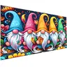 Unisex 5D Sparkle Look Full Drill Round Vibrant Gnome Diamond Painting Hobbies Kit for Adults - 32x16in Acrylic DIY Gem Art Craft Supplies, Home Decor, Office Use