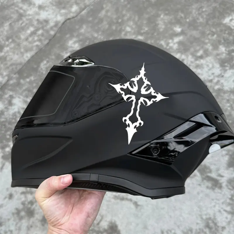 2PCS Gothic Cross Motorcycle Stickers, Express Beliefs, Motorcycle Customization, Motorcycle Decoration, Waterproof and Durable Vinyl Decals, Perfect for Modified Helmets, Fuel Tanks, Multiple Colors Available, Easter Gift