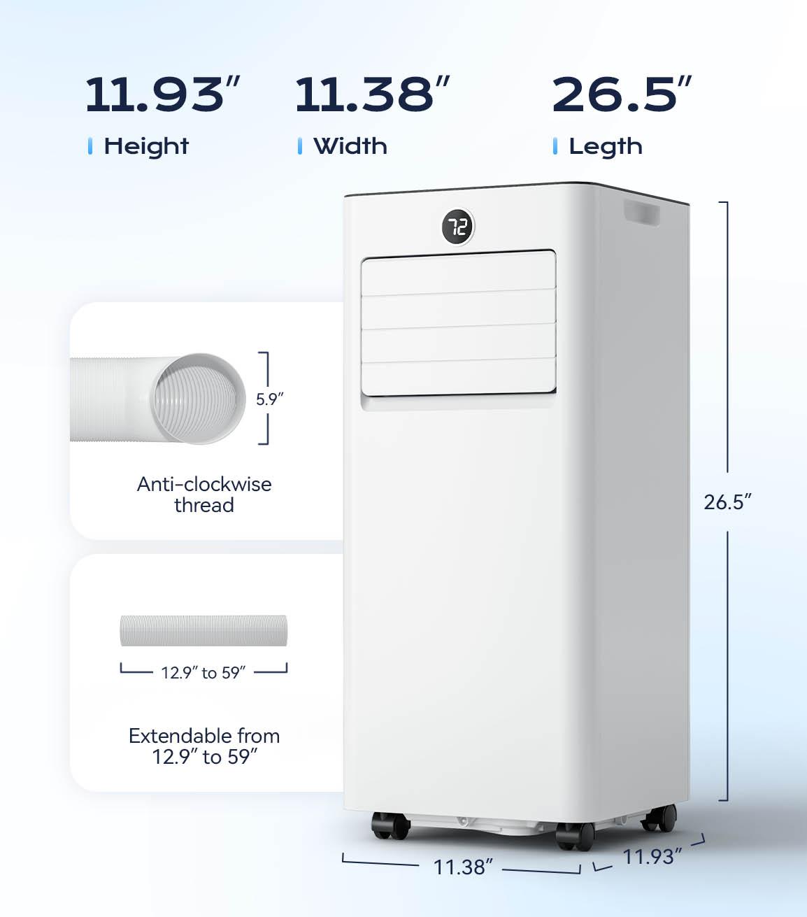 TEHANLD Portable Air Conditioner,8000 BTU for Rooms up to 350 Sq. Ft.,AC Unit with Built-in Cool, Dehumidifier , Fan&Sleep Modes,Remote Control and Window Mount Kit Included, White TEHANLD Portable Air Conditioner,8000 BTU for Rooms up to 350 Sq. Ft.,AC Unit with Built-in Cool, Dehumidifier , Fan&Sleep Modes,Remote Control and Window Mount Kit Included, White