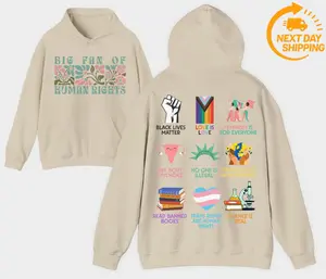 Big Fan Of Human Rights Hoodie, Equality Sweatshirt, Human Rights Top, Social Justice Gift For Activist, Anti Trump T-shirt, Rainbow LGBT Tee