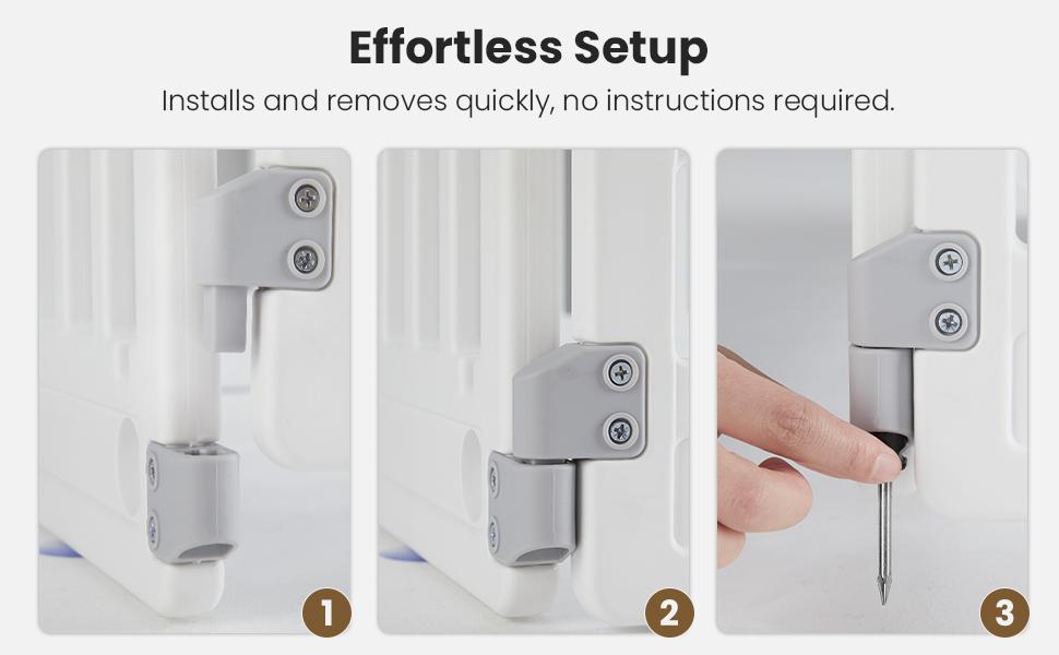 Plastic Pet Playpen, Durable Puppy Playpen with Lockable Door and Non-Slip Bottom, Portable Indoor Outdoor Puppy Pen