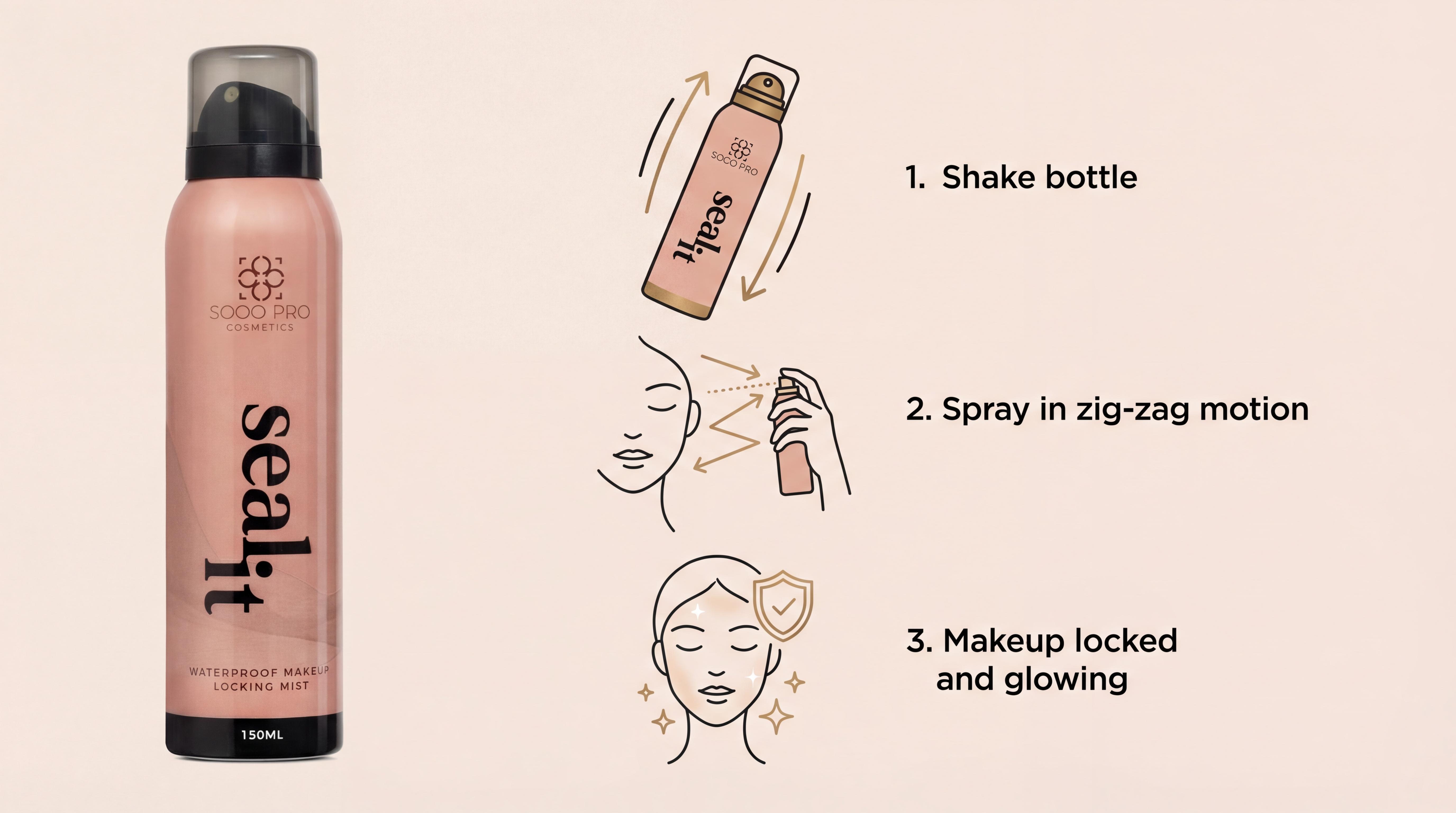 Seal It Makeup Setting Spray – Waterproof, Transfer Proof, Sweat Proof, Long-Lasting All-Day Hold Mist