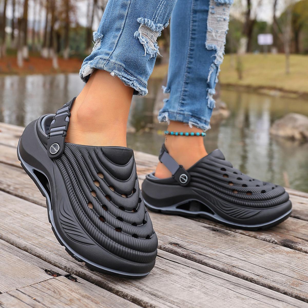 Ubetif Women's Clogs Outdoor Thick Sole Non-Slip Odor Resistant Durable Quick Drying Soft Beach Sandals.Summer Slippers