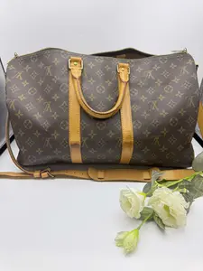 Pre-owned Louis Vuitton Speedy Bandoulière 45, Timeless Monogram Canvas, Natural Vachetta Leather, Gold Hardware & Adjustable Strap Travel Tote, Old Money Vibes, Viral TikTok Fashion Pick