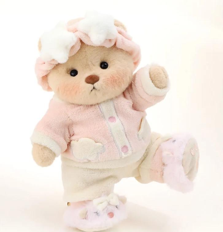 Getahug Star Hairband Pajamas Teddy Bear | Handmade Jointed Cute Girly Gifts, Christmas Holiday Plushies Durable Soft Fluffy Giftidea Teddybear Stuffed Animal