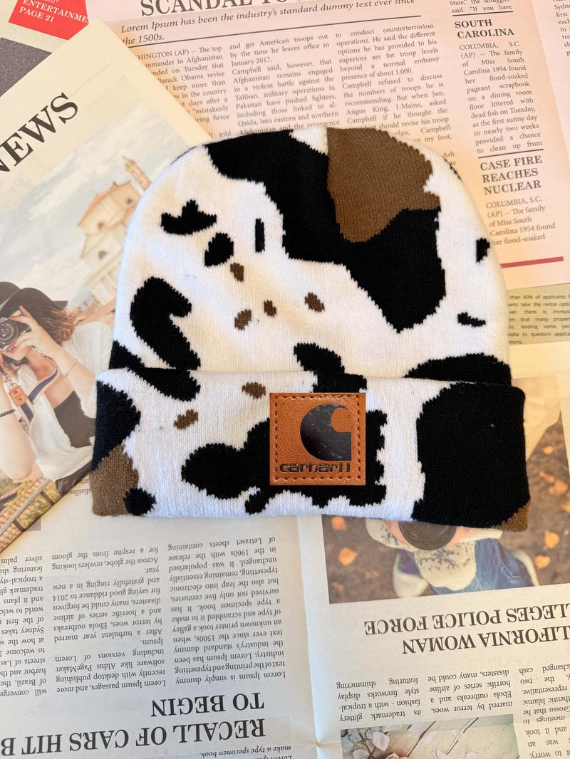 Classic Cow Print Beanie Perfect Blend of Comfort Warmth and Trendiness for Every Occasion