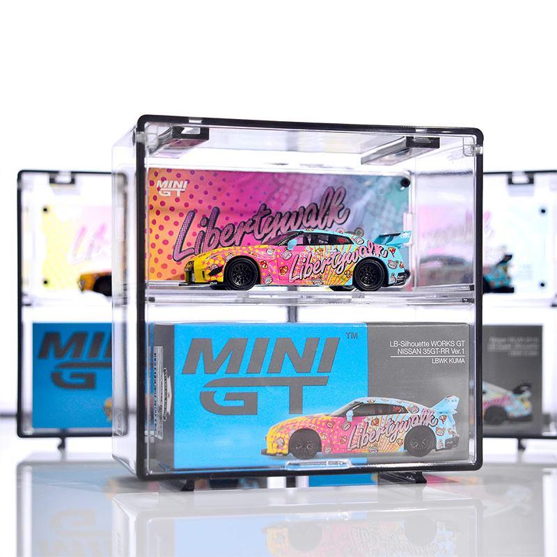 〔CC55〕1Set Double Layer Small Scale Car Model Display Box Transparent Dustproof Storage Box Large Capacity Desktop Organizer Box