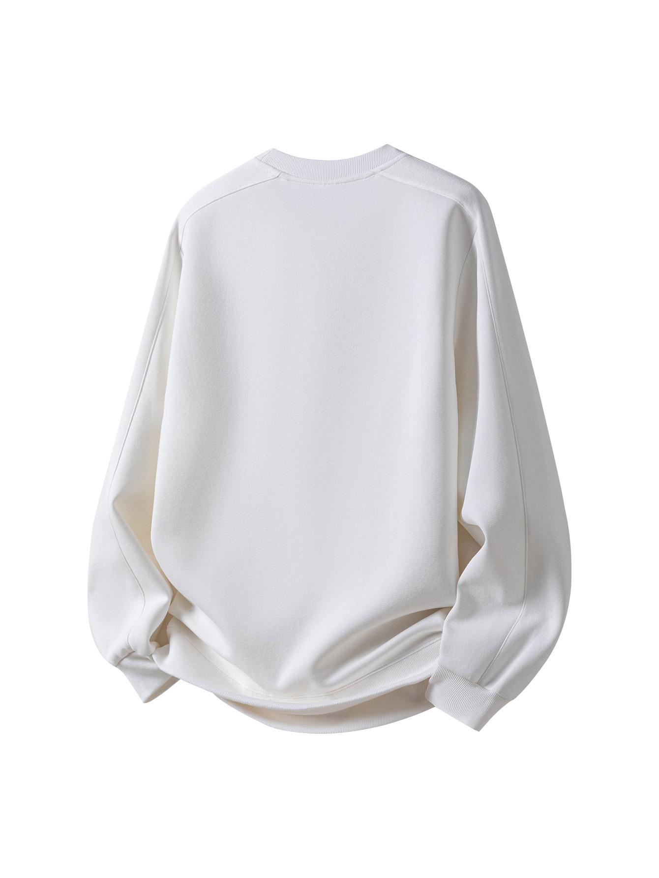 CCCMAI Men's Cotton Crew Neck Sweatshirt Long Sleeve Breathable Fashionable Casual Pullover Solid Color Knitwear Autumn Winter Comfort Menswear Tops Crewneck