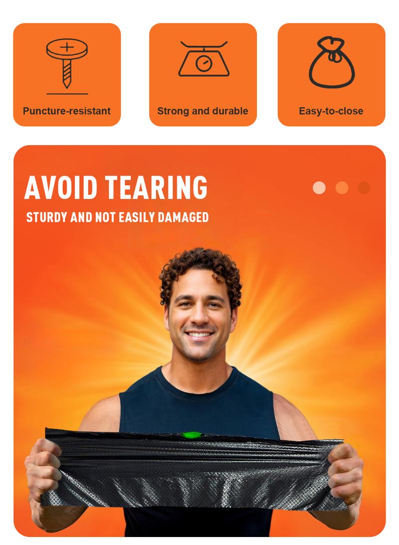 30 Gallon Boxed Disposable Non Tear Large Drawstring Trash Bags, Black For Large Kitchen Trash Can, Ultra Strong 90 Count 113.5L Garbage bag,Multipurpose Cleaning Supplies For Industrial, Garden, Home, Commercial - Durable, Leak-Proof, Easy To Use