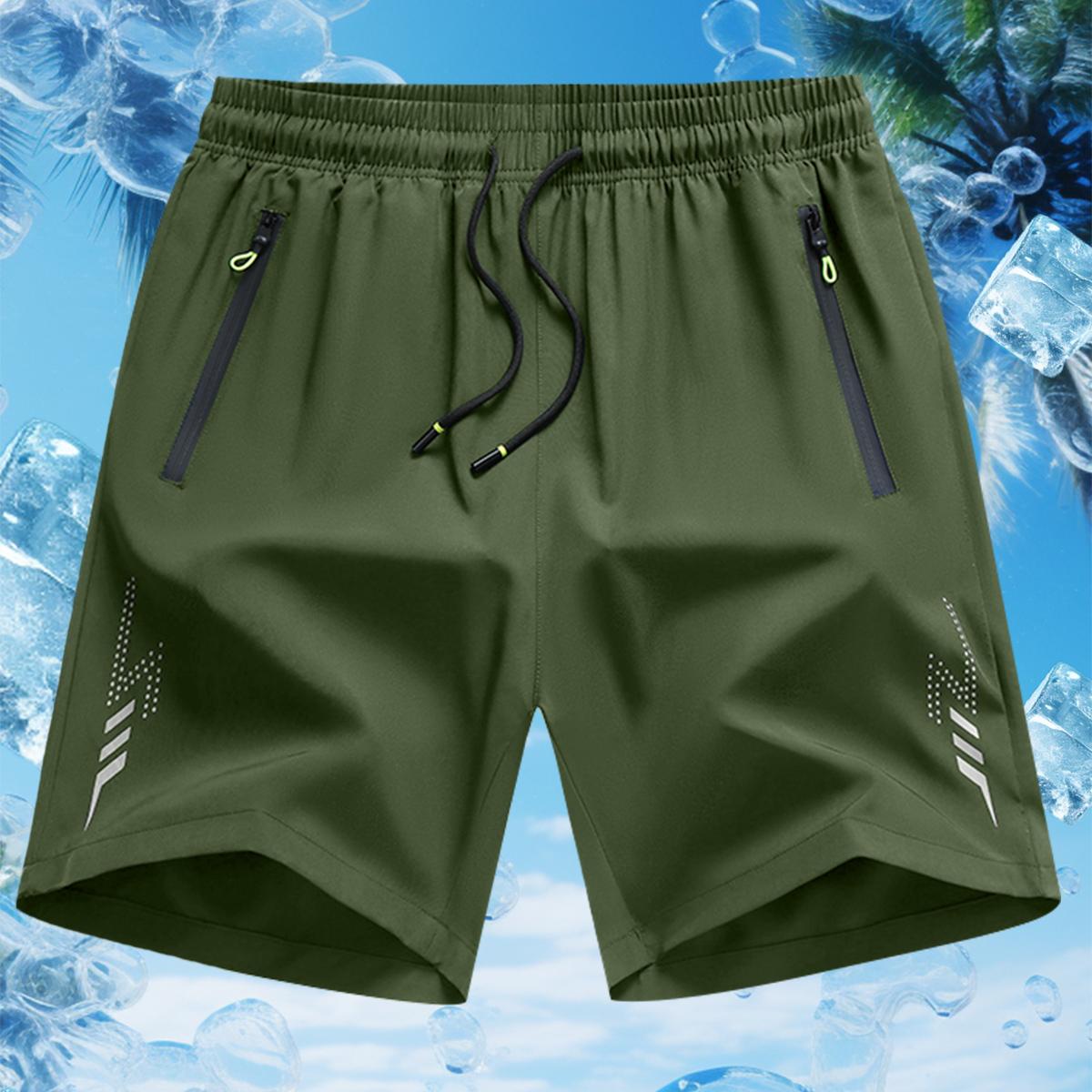 Men's Sports Casual Shorts Quick Dry Slight Stretch Breathable Shorts, Regular Fit, Zipper Drawstring, Perfect for Casual Everyday Wear workout gear